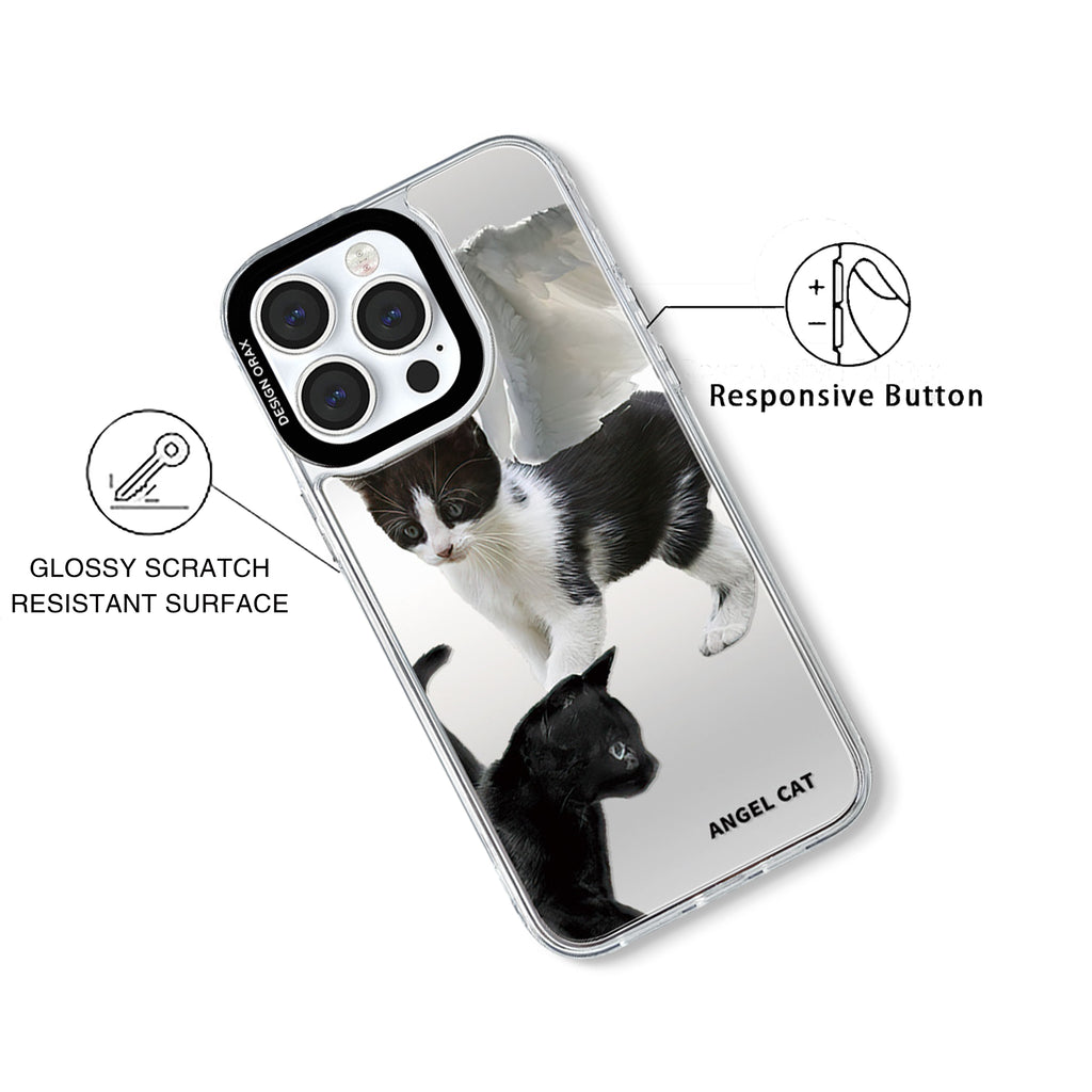 Angel Cat Mirror Anti-Shatter iPhone Phone Case