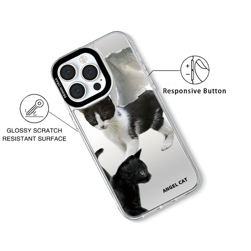 Angel Cat Mirror Anti-Shatter iPhone Phone Case
