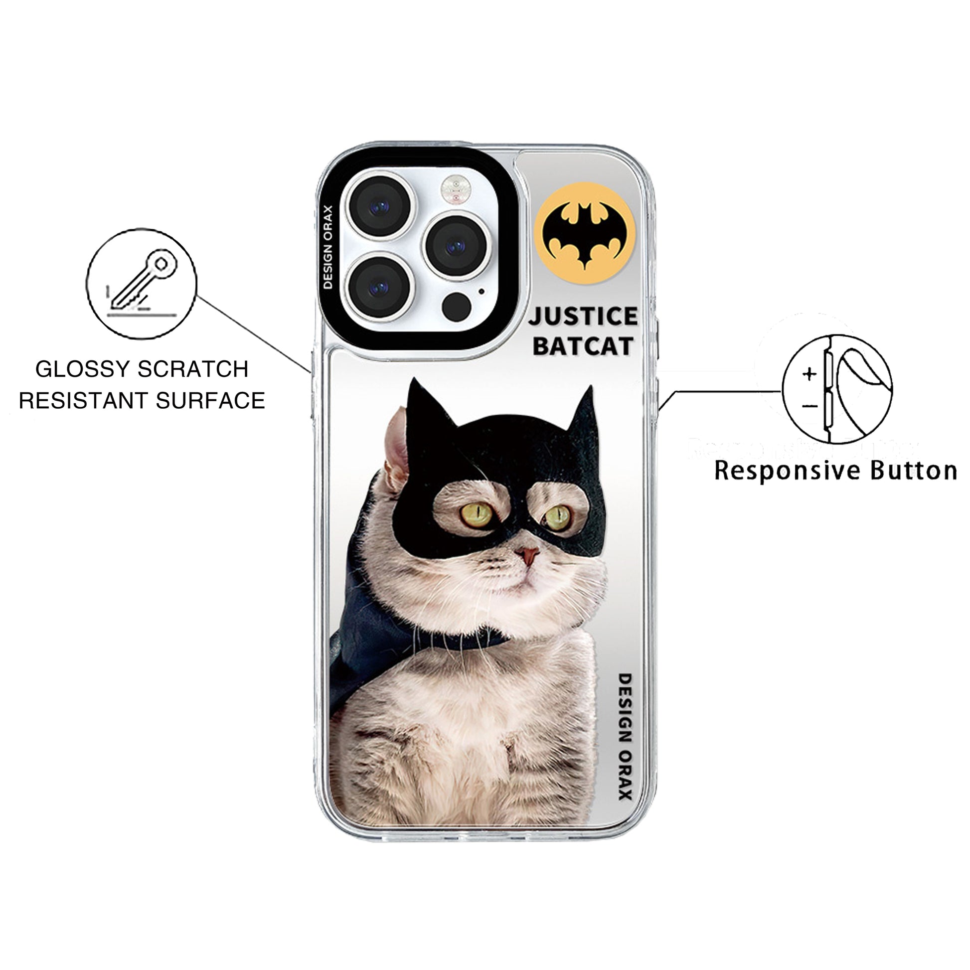 Mask Cat Mirror Anti-Shatter iPhone Phone Case