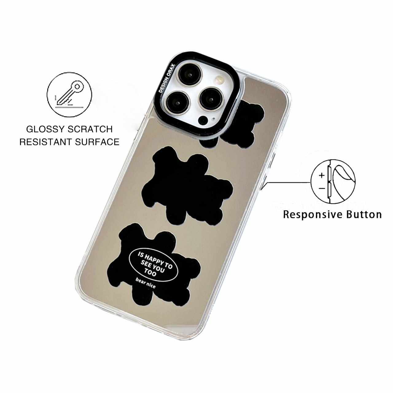 Silver mirror creative anti-drop iPhone phone case