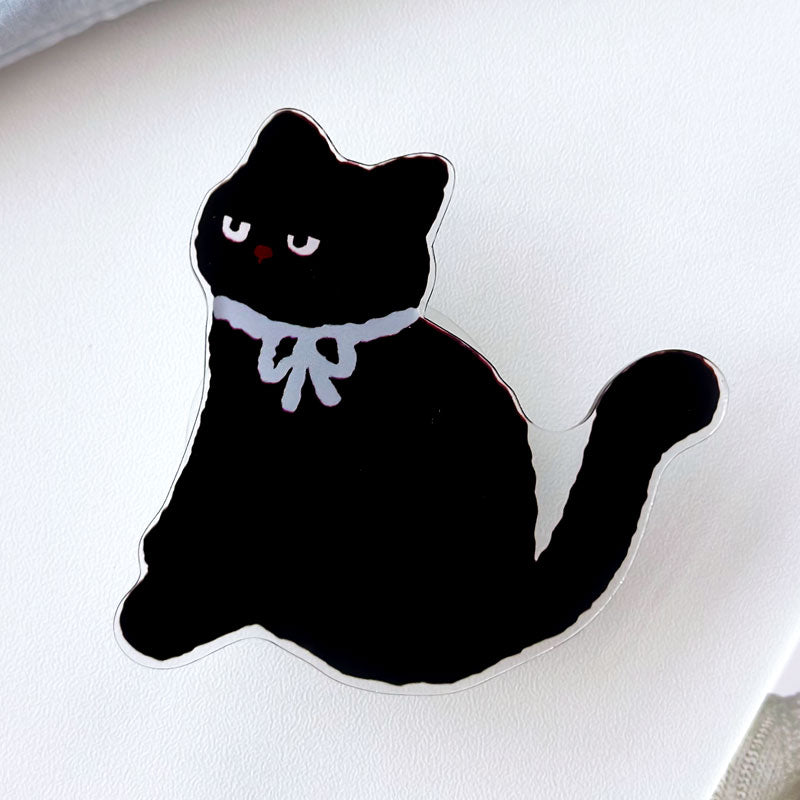 Black Cat Stand Silicone Phone Case