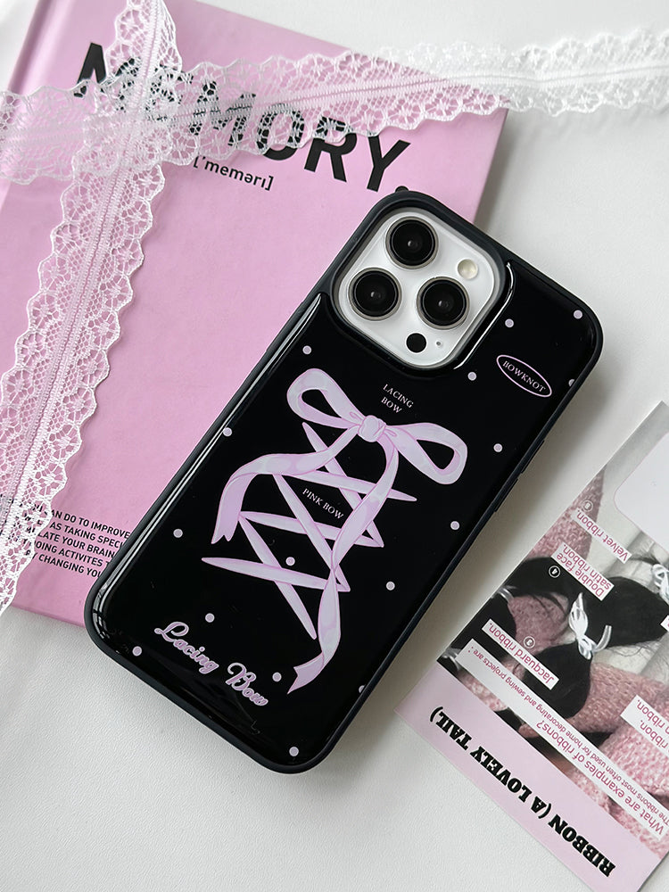 Black Bow Resin Phone Case