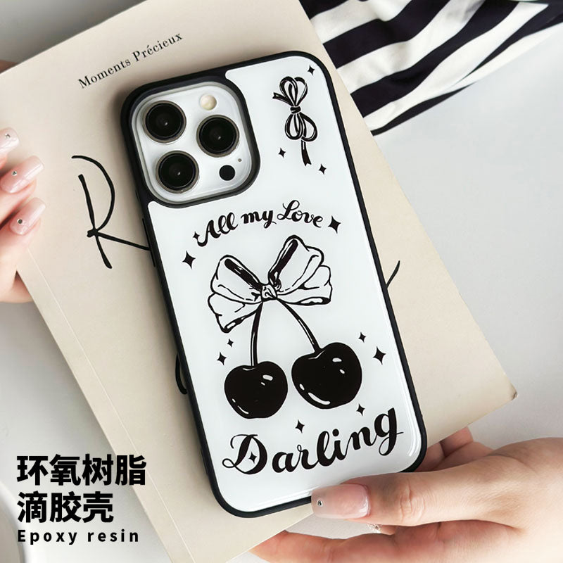 Black Cherry Resin-Dipped Phone Case