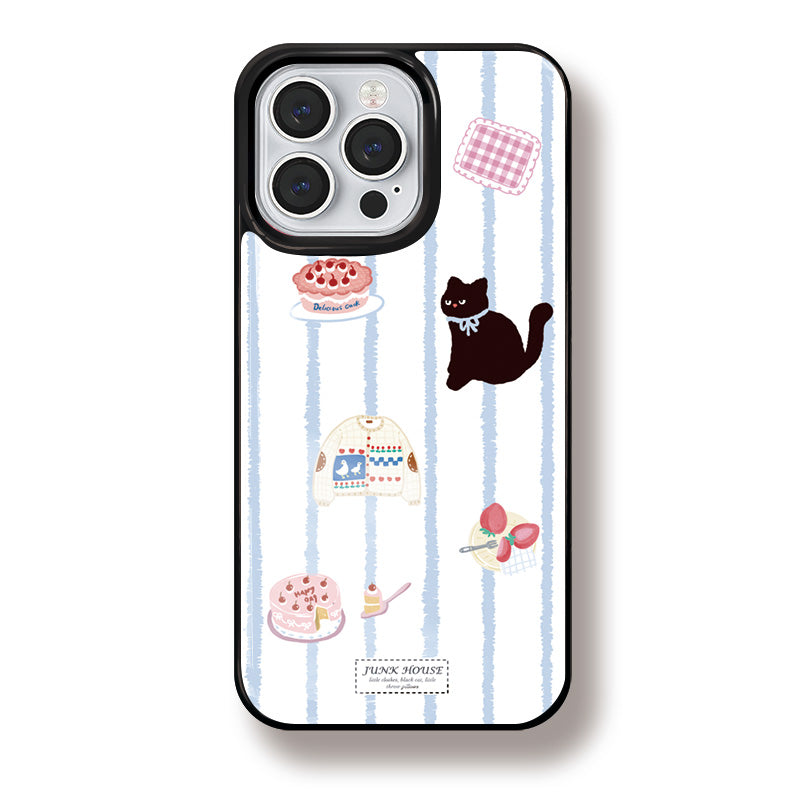 Black Cat Stand Silicone Phone Case