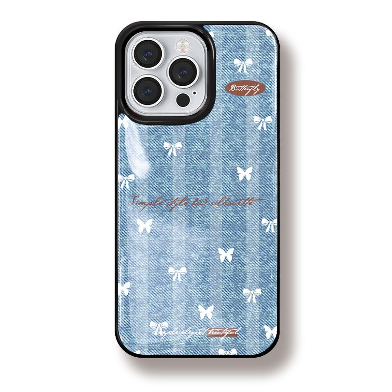 Denim Butterfly Resin Phone Case
