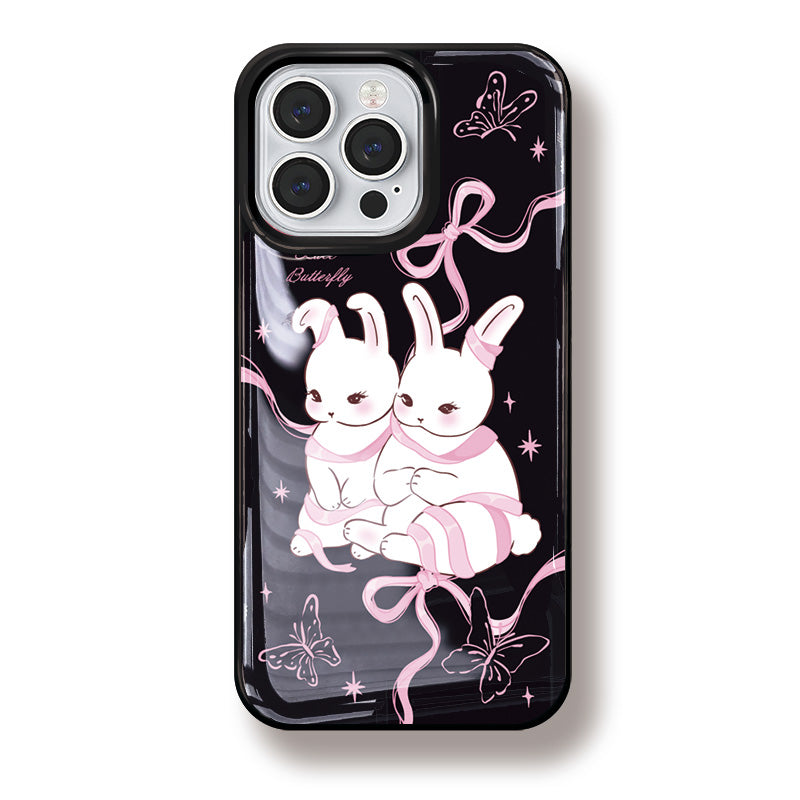 Black Bow Rabbit Resin Phone Case
