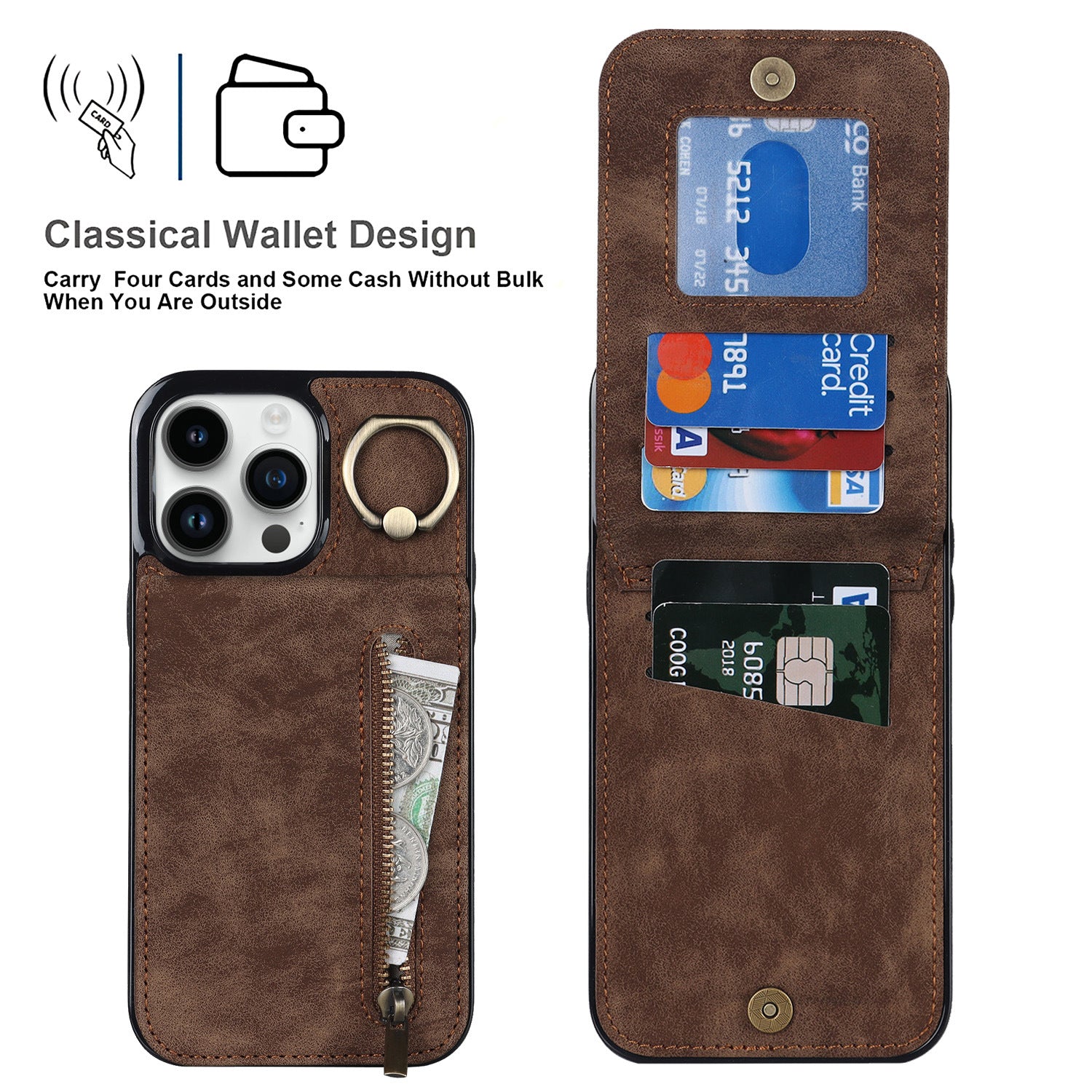Blaze  PU Leather Stand Wallet iPhone Case with Card Holder
