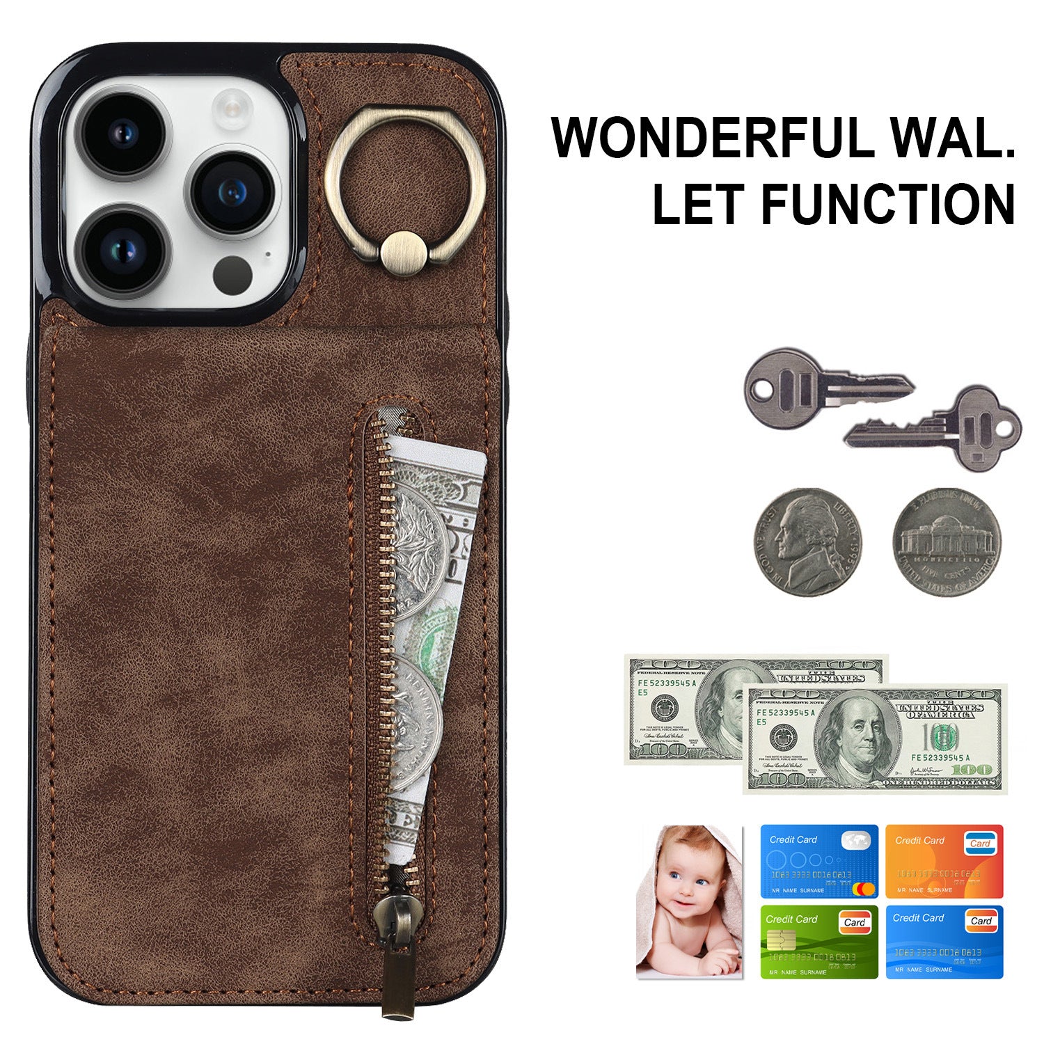 Blaze  PU Leather Stand Wallet iPhone Case with Card Holder