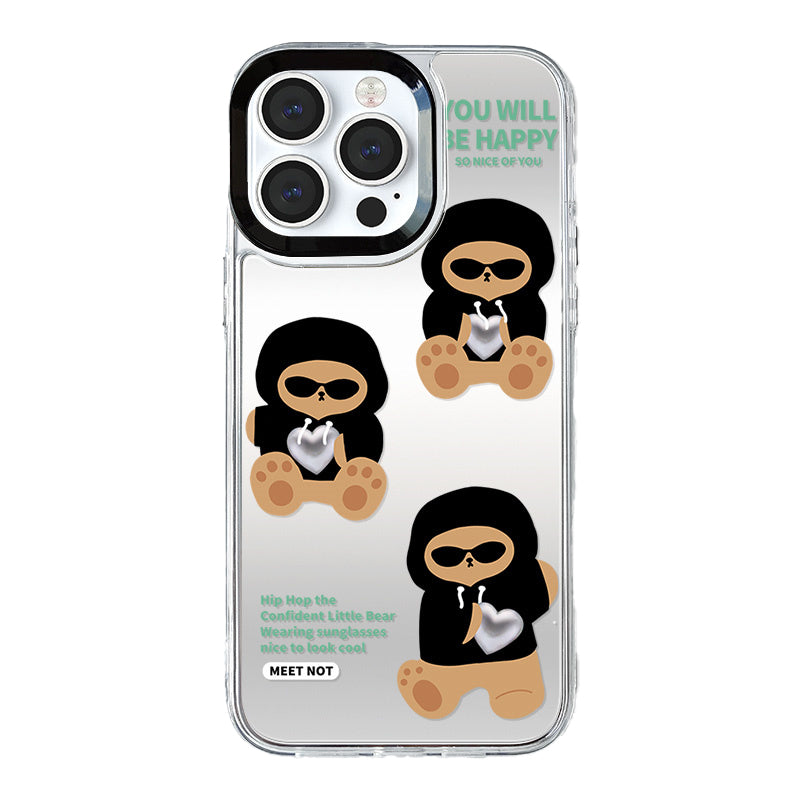 Cartoon mirror transparent shockproof iPhone case