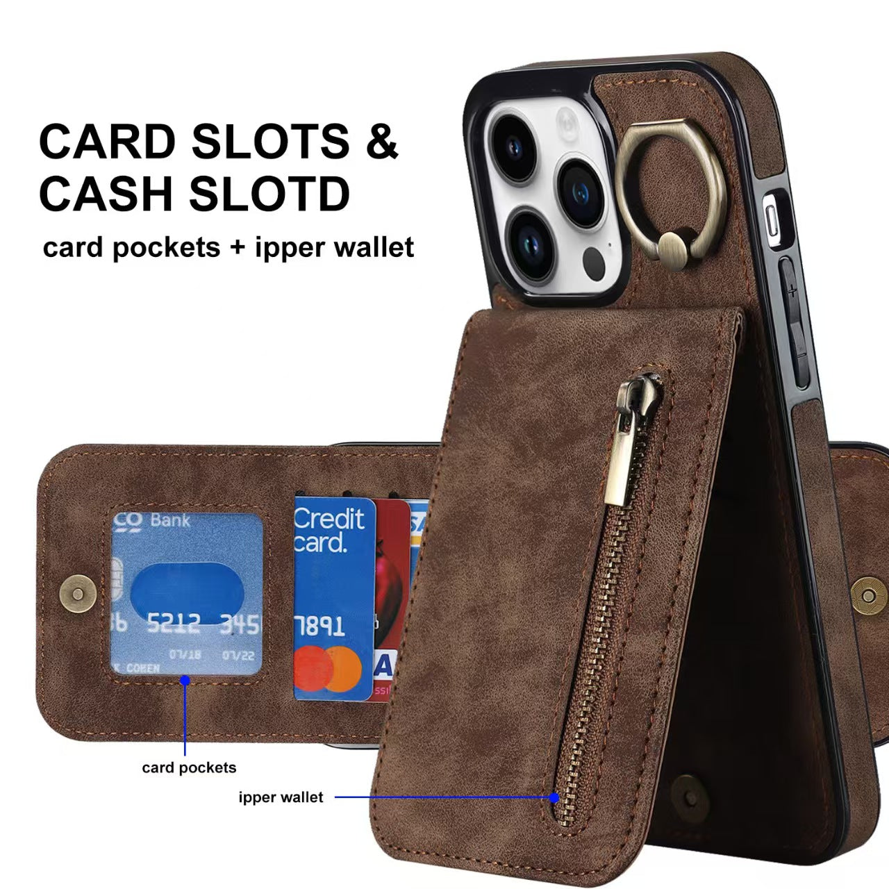 Blaze  PU Leather Stand Wallet iPhone Case with Card Holder
