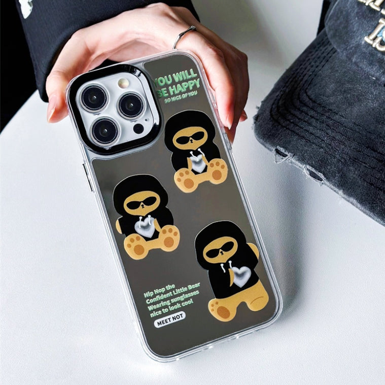 Cartoon mirror transparent shockproof iPhone case