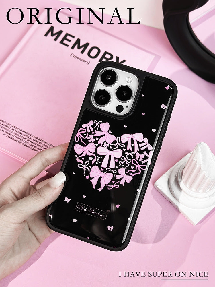 Black Bow Resin-Coated iPhone Case
