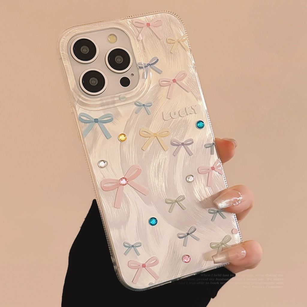 Dopamine colorful bow anti-falling iphone case