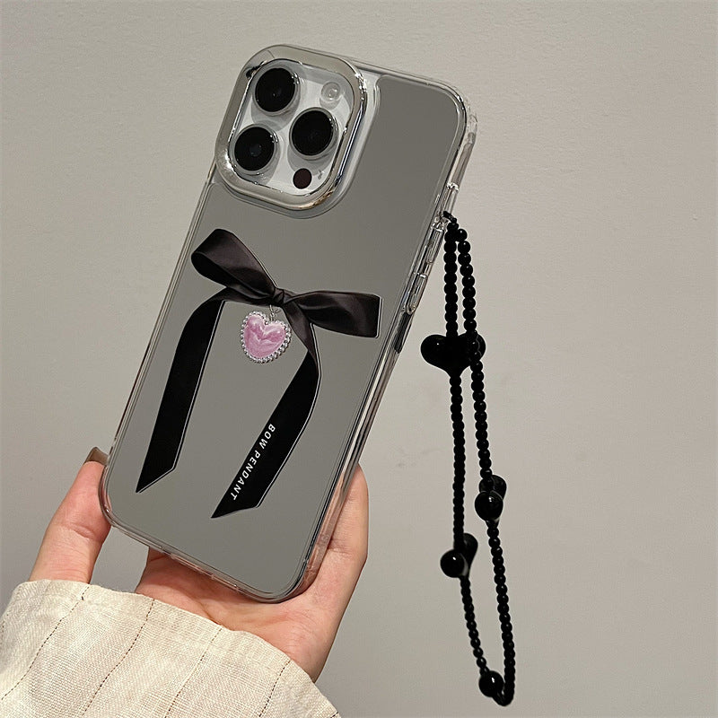 Bloom Black bow mirror iphone case