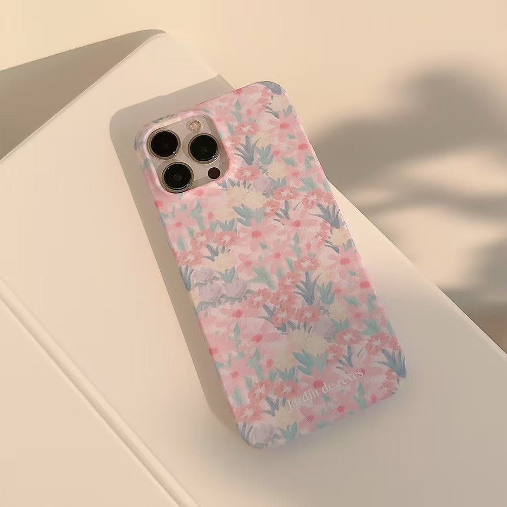 Pink Flower Sea Double-Layer Protective iPhone Case