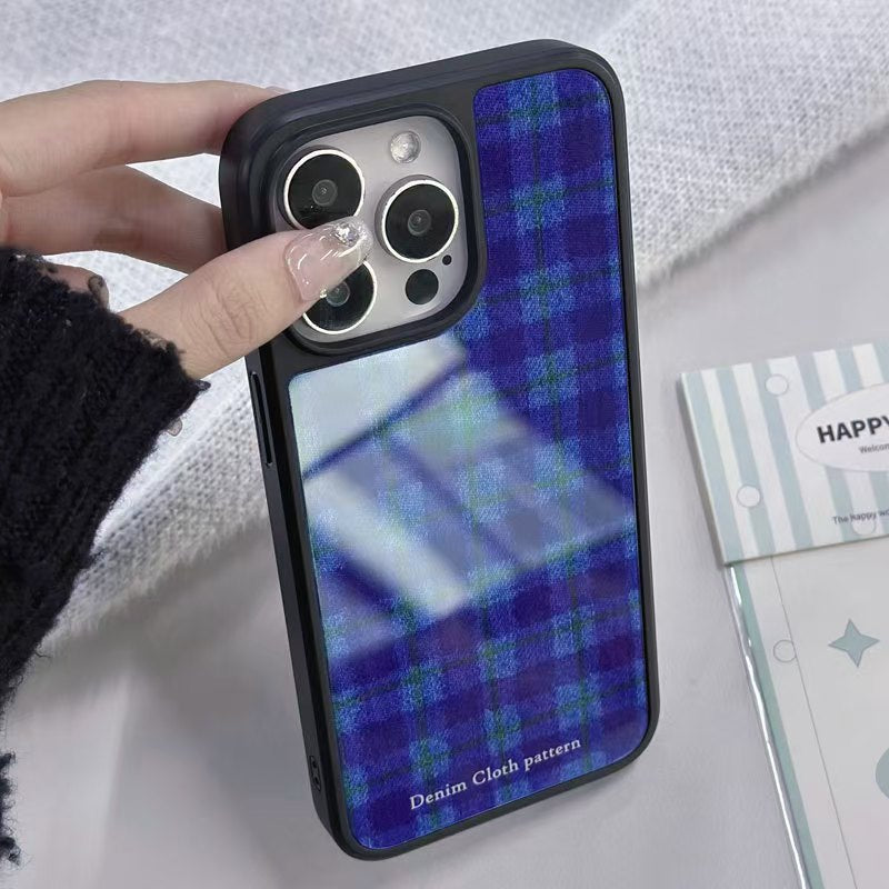 Blue Checkered Magnetic iPhone Case