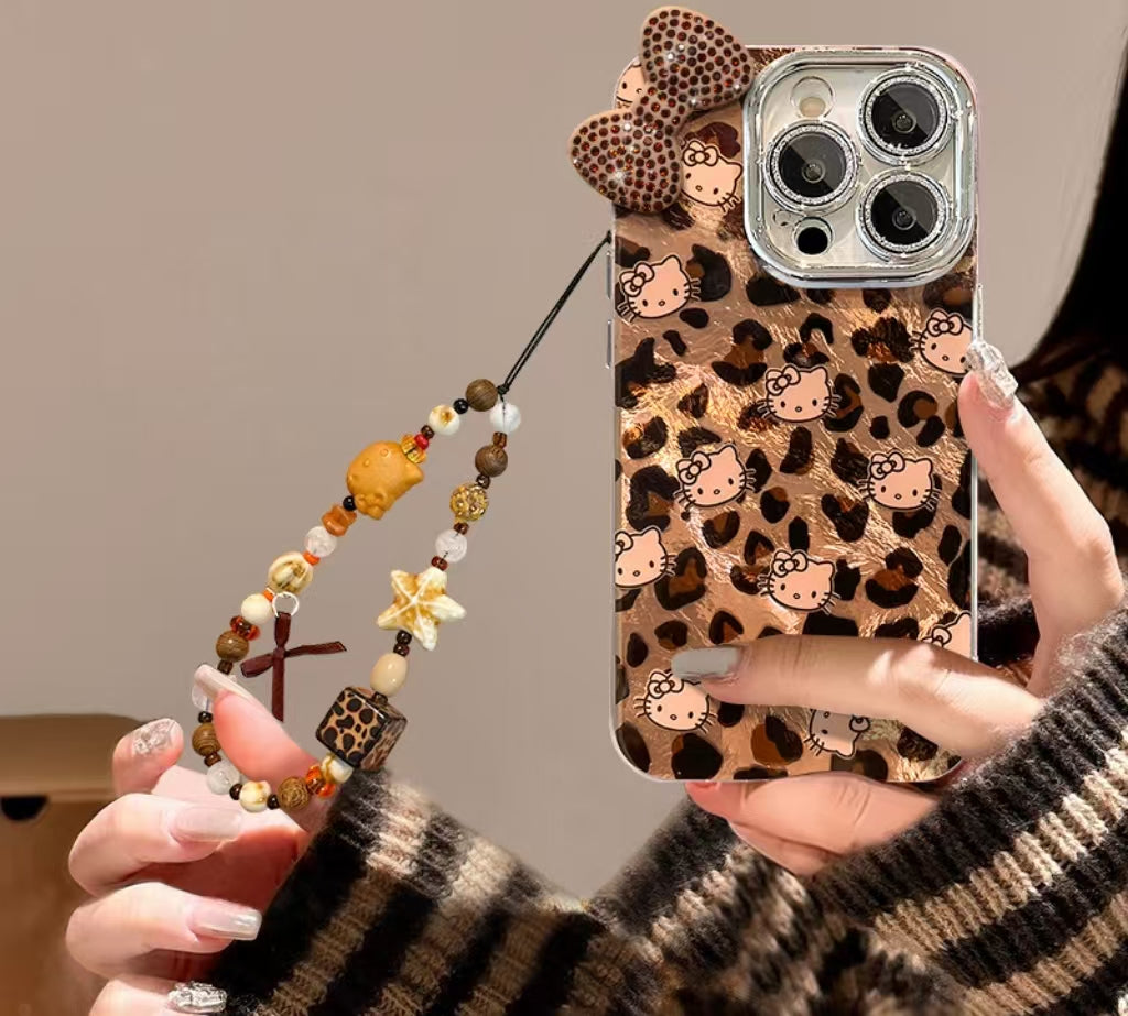Leopard print kitten full-coverage lens lens film iPhone phone case