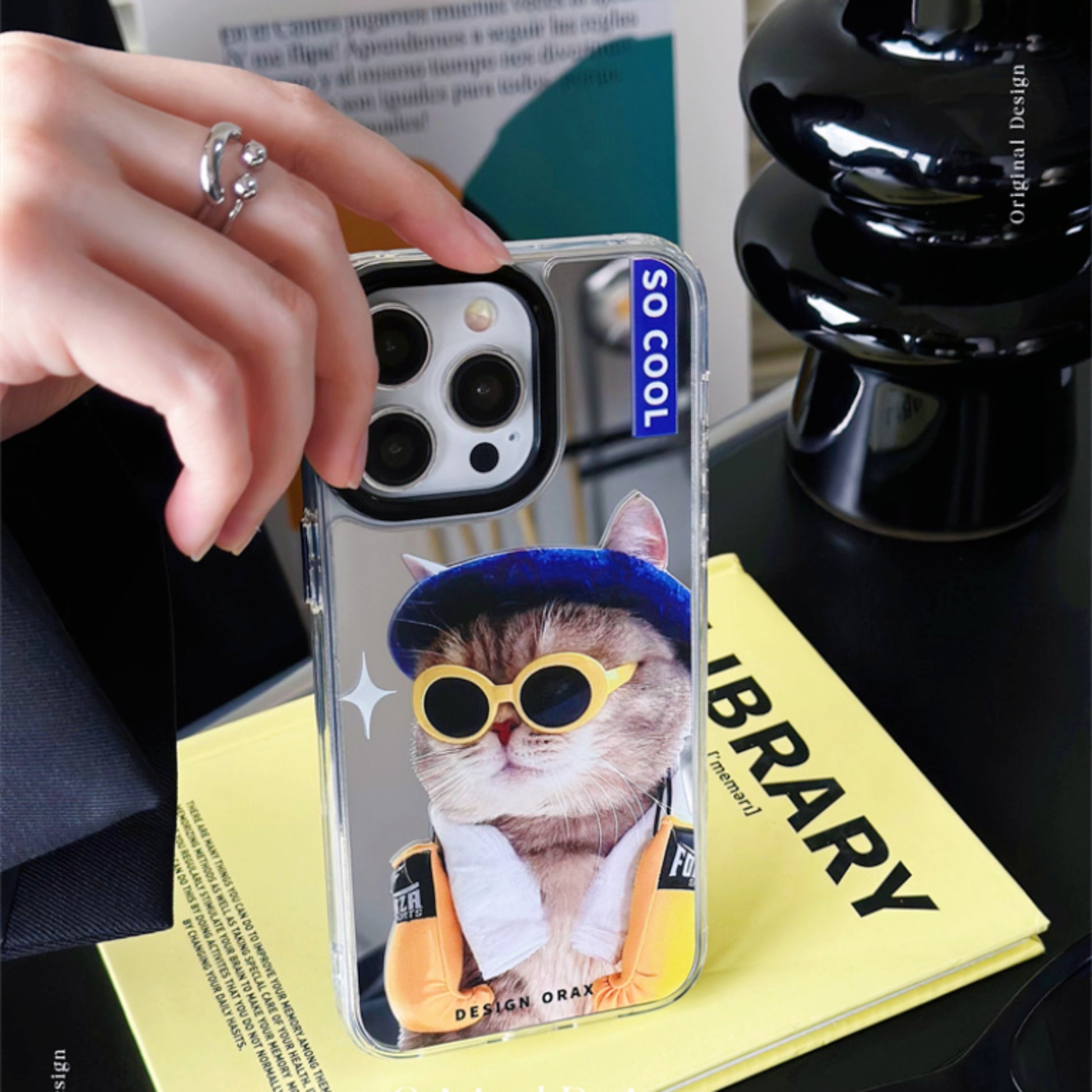 Cool Cat Mirror Anti-Shatter iPhone Phone Case