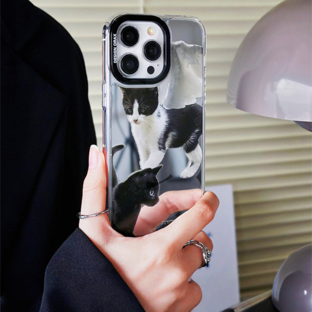 Angel Cat Mirror Anti-Shatter iPhone Phone Case