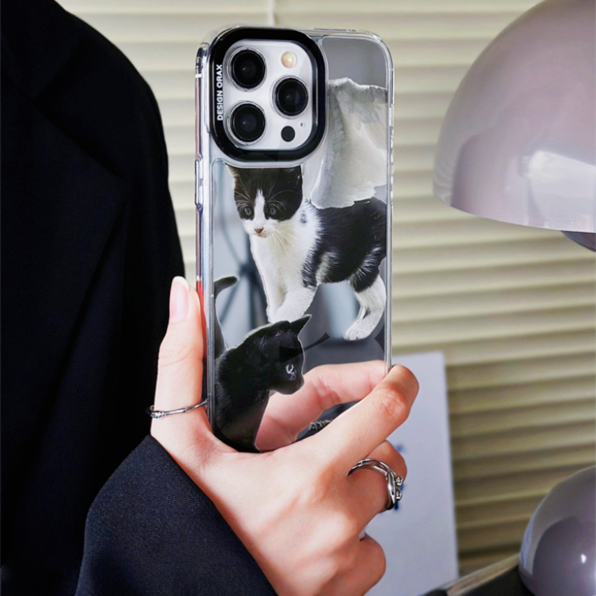 Angel Cat Mirror Anti-Shatter iPhone Phone Case