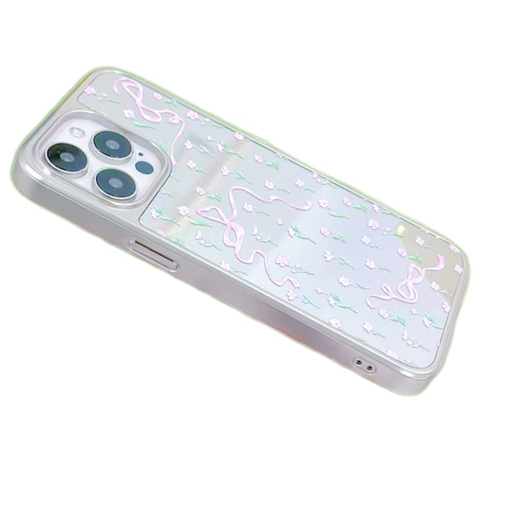 Frost  Mirror magnetic bow flower iphone case