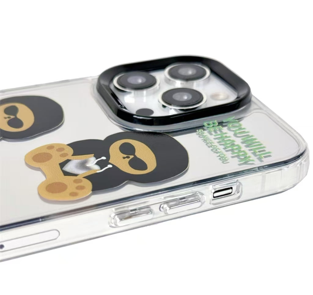 Cartoon mirror transparent shockproof iPhone case