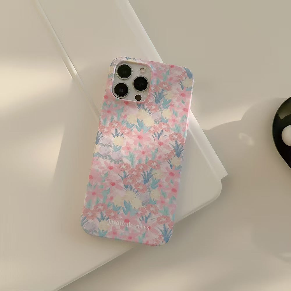 Pink Flower Sea Double-Layer Protective iPhone Case