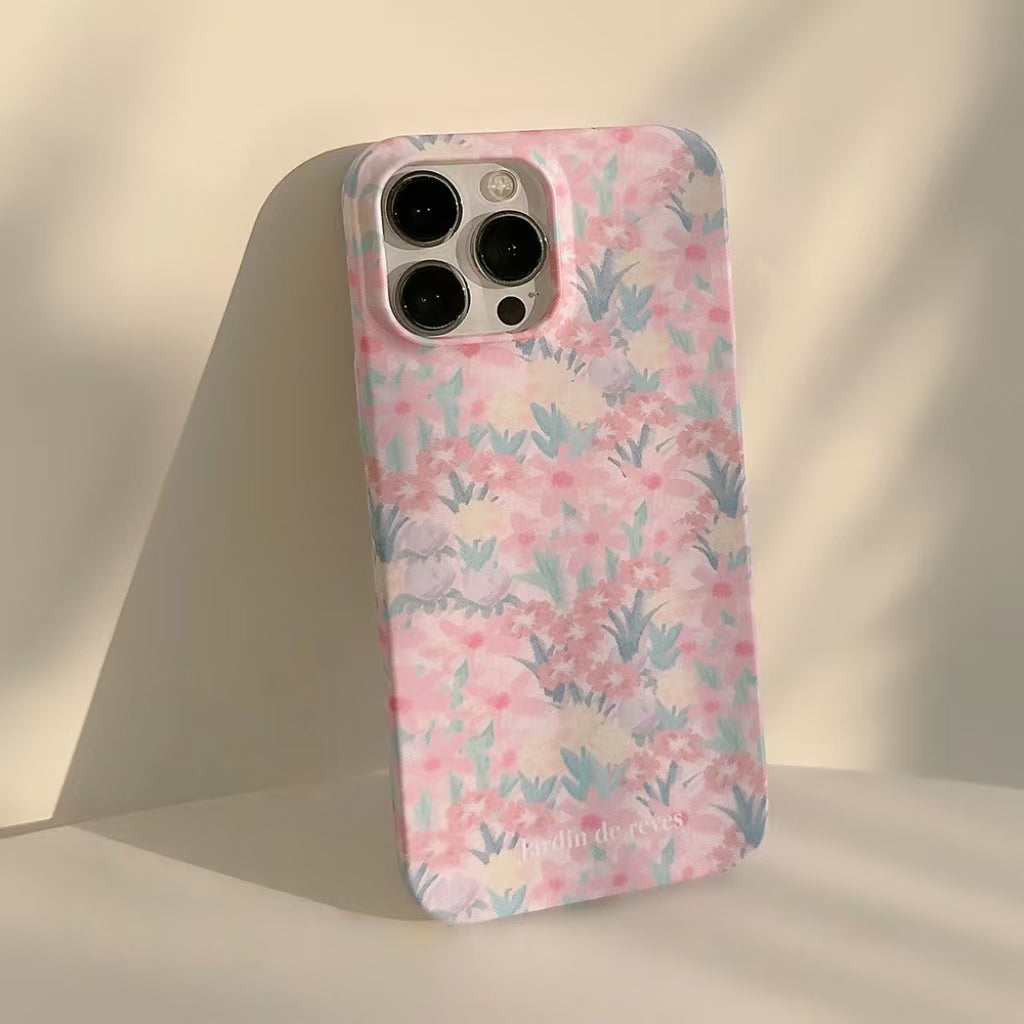 Pink Flower Sea Double-Layer Protective iPhone Case