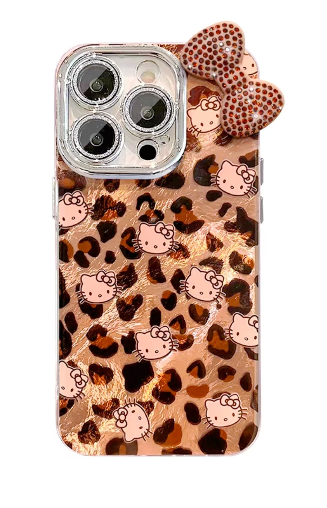Leopard print kitten full-coverage lens lens film iPhone phone case