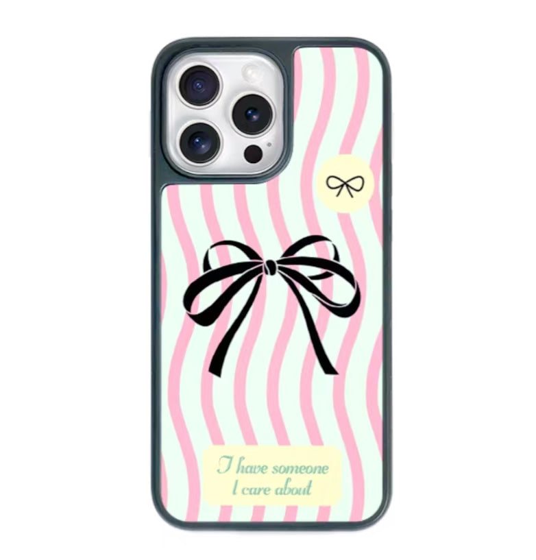 Sandblasted magnetic butterfly knot iPhone case