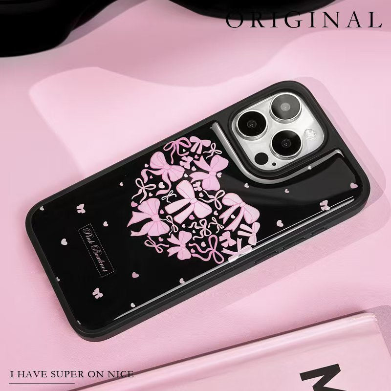 Black Bow Resin-Coated iPhone Case